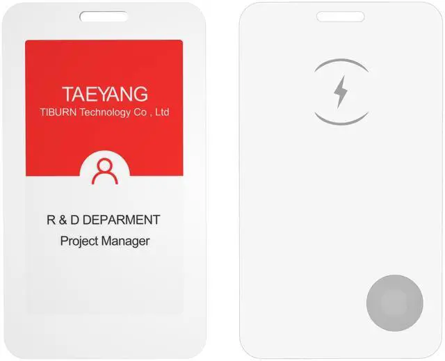 Main image of TiBurn E-Ink Smart Badge Holder, Editable Smart ID Badge Holder with Tag, NFC and Bluetooth, E-Paper Screen, Employee Student Badge