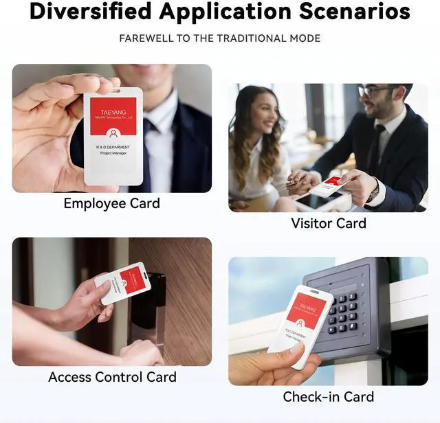 Alt view image 4 of 7 - TiBurn E-Ink Smart Badge Holder, Editable Smart ID Badge Holder with Tag, NFC and Bluetooth, E-Paper Screen, Employee Student Badge