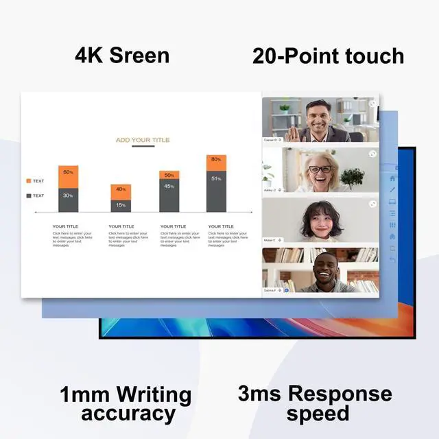 Alt view image 2 of 7 - TIBURN FLIP HUB 55" S2 Android 13.0 4K UHD Rotating Smart Board | Digital whiteboard, Ideal for Hybrid Work, Interative Conference and Classroom Electronic Presentation Board with Flip Mobile Stand