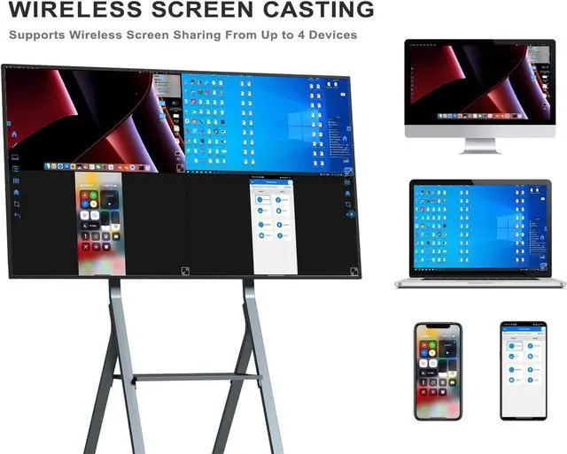 Alt view image 5 of 7 - TIBURN FLIP HUB 55" S2 Android 13.0 4K UHD Rotating Smart Board | Digital whiteboard, Ideal for Hybrid Work, Interative Conference and Classroom Electronic Presentation Board with Flip Mobile Stand