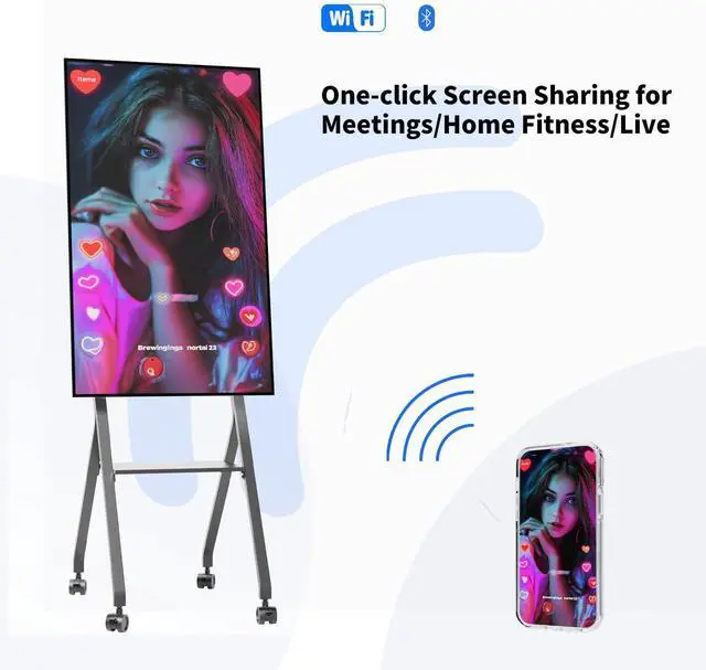 Alt view image 6 of 7 - TIBURN FLIP HUB 55" S2 Android 13.0 4K UHD Rotating Smart Board | Digital whiteboard, Ideal for Hybrid Work, Interative Conference and Classroom Electronic Presentation Board with Flip Mobile Stand
