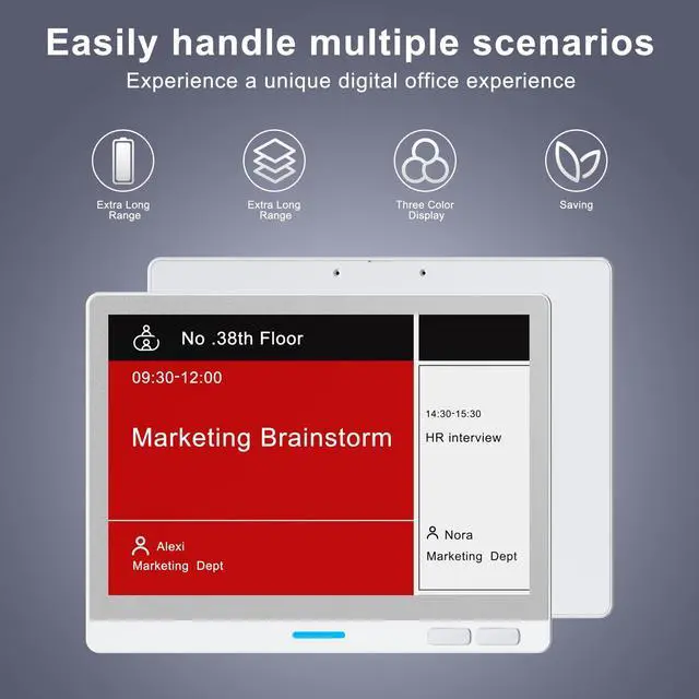 Alt view image 3 of 7 - TIBURN 7.5inch E-Ink Smart Door Sign, E-Paper Digital Signage, Bluetooth Refresh,Executive Modern Style Business School Office Hospital Door Sign Three Colors: Black, White, Red With Bluetooth Version