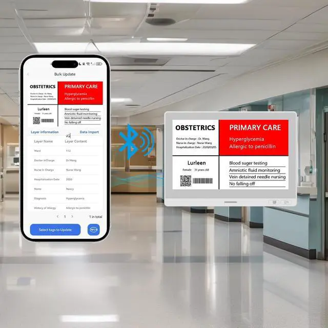 Alt view image 2 of 7 - TIBURN 7.5inch E-Ink Smart Door Sign, E-Paper Digital Signage, Bluetooth Refresh,Executive Modern Style Business School Office Hospital Door Sign Three Colors: Black, White, Red With Bluetooth Version