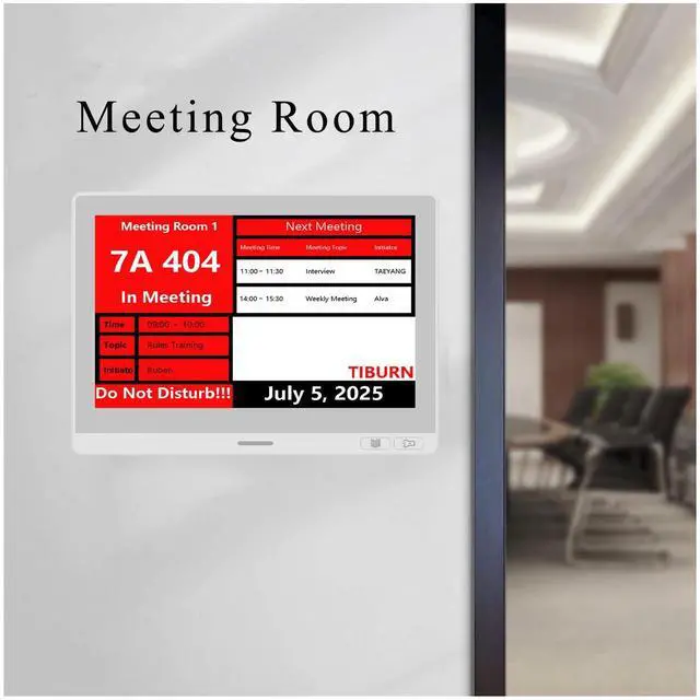 Alt view image 6 of 7 - TIBURN 7.5inch E-Ink Smart Door Sign, E-Paper Digital Signage, Bluetooth Refresh,Executive Modern Style Business School Office Hospital Door Sign Three Colors: Black, White, Red With Bluetooth Version