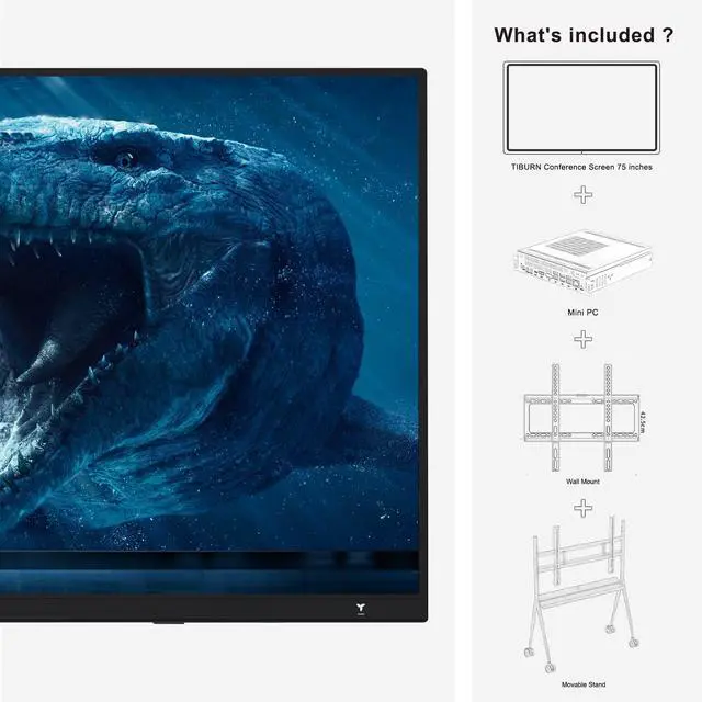 Alt view image 5 of 6 - TIBURN HQ Board 75" R2 MAX,Smart Board 4K UHD Touch Screen All-in-One Computer for Office and Classroom with Windows 11 Pro & Open App Ecosystem