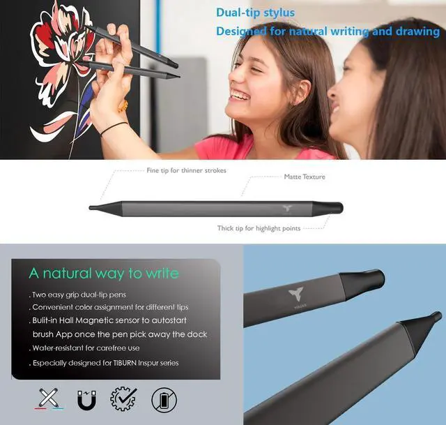 Alt view image 5 of 7 - Tiburn INSPUR 65" Ultra 4K UHD Smart Board | Android 13 & Windows 11 Pro Dual OS, 8-Line Array Mic, Auto-Framing Webcam, Enterprise whiteboard for Office, Classroom, Conference Wall Mount Included