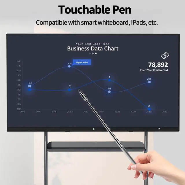 Alt view image 6 of 7 - TIBURN Silver Telescopic Presentation Pointer, Stainless Steel Telescopic Pointer Pen, Suitable for Classroom and Business Touchscreens (2pcs)