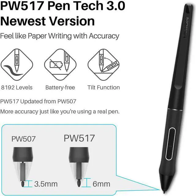 Alt view image 3 of 7 - HUION Kamvas 12 Pen Display Full-Laminated Graphic Drawing Monitor Battery-Free Stylus, Tilt Function 8192 Pen Pressure and 8 Shortcut Keys, 11.6"