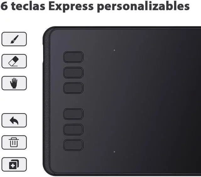 Alt view image 3 of 5 - Huion Inspiroy H640P 6.3 x 3.9inch Graphics Drawing Pen Tablet Android Support with Battery-Free Stylus PW100 and 6 Programmable Press Keys