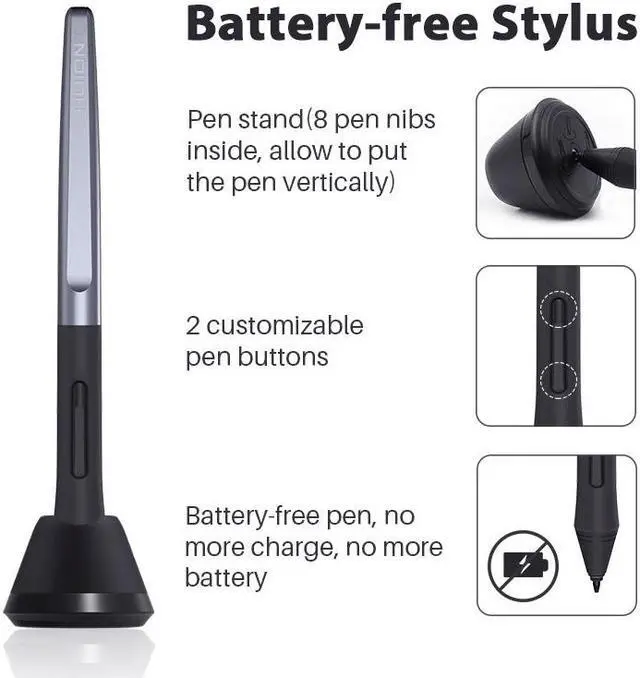 Alt view image 5 of 5 - Huion Inspiroy H640P 6.3 x 3.9inch Graphics Drawing Pen Tablet Android Support with Battery-Free Stylus PW100 and 6 Programmable Press Keys