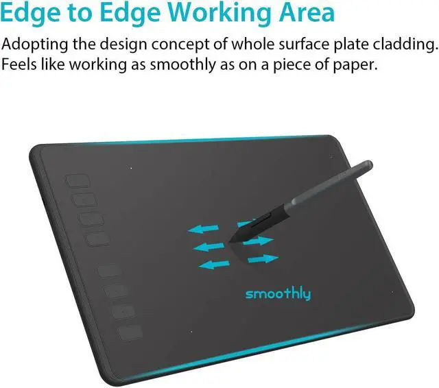 Alt view image 5 of 7 - HUION Inspiroy H950P 8.7 x 5.4inch  Drawing Pen Tablets Digital Drawing Pad  Graphic Tablet, Tilt Feature Battery-Free Pen 8192 Pressure Sensitivity and 8 Programmable Press Keys