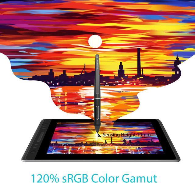 Alt view image 3 of 7 - HUION KAMVAS PRO 13 Battery-free Pen 13.3'' Graphics Drawing Tablet Screen 8192 Level and Touch Bar with 4 Programmable Press Keys and Anti-glare etched glass
