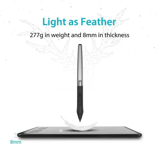 Alt view image 5 of 7 - Huion Inspiroy H640P 6.3 x 3.9inch Graphics Drawing Pen Tablet Android Support with Battery-Free Stylus PW100 and 6 Programmable Press Keys
