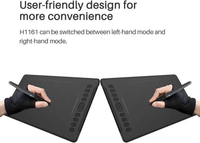 Alt view image 5 of 6 - HUION Inspiroy H1161 Graphics Drawing Tablets, Touch Strip and 8192 Pen Pressure Sketch Tablet with Battery-Free Stylus,10 Shortcut Keys, Compatible with Android, Windows, and Mac
