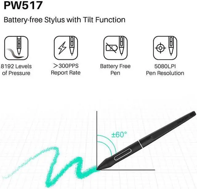 Alt view image 2 of 8 - Huion Kamvs Pro 24(4K) UHD Graphics Drawing Tablet Monitor with Full-Laminated Screen Anti-Glare Glass 140% sRGB and Battery-Free Stylus PW517 with KD100 Wireless Express Key