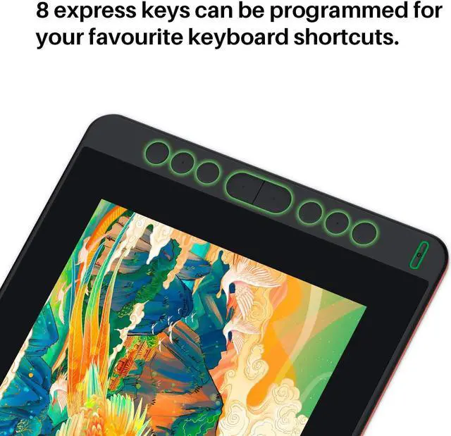Alt view image 2 of 7 - HUION KAMVAS 12 Drawing Tablet With Full-laminated Screen, 11.6-inch  Graphics Tablet Drawing Monitor for Digital Art, Design, Illustration, Work With Mac, Windows PC, Linux & Android, Orange