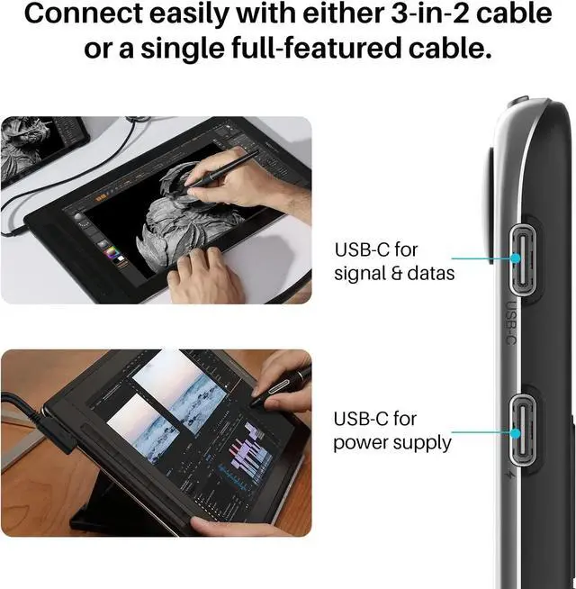 Alt view image 6 of 7 - 2022 HUION KAMVAS Pro 16 2.5K QHD Drawing Tablet with Screen QLED Full-Laminated Graphics Tablet with Battery-Free Pen, 15.6inch Digital Art Tablet Compatible with Mac, PC, Android & Linux