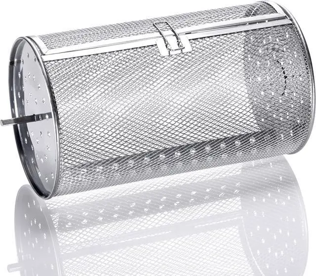 Main image of Roto-Q 360 Rotisserie Basket (Round) Grill Accessory Stainless Steel Food Attachment For Chicken Wings, Nuggets, Fries, Mix Vegetables, Beans, Coffee, Popcorn, and much more.