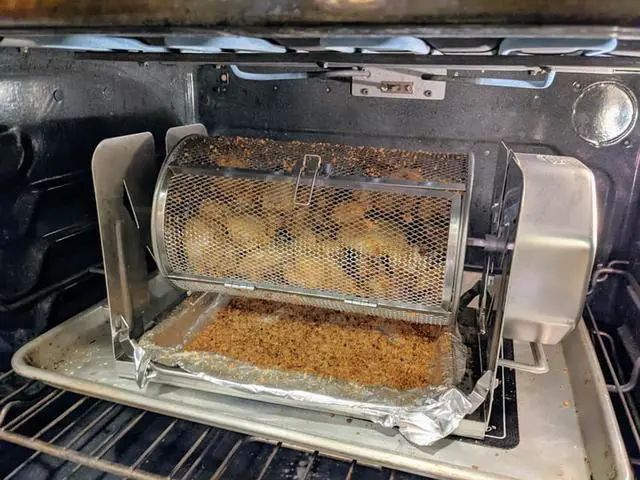 Alt view image 6 of 7 - Roto-Q 360 Rotisserie Basket (Round) Grill Accessory Stainless Steel Food Attachment For Chicken Wings, Nuggets, Fries, Mix Vegetables, Beans, Coffee, Popcorn, and much more.