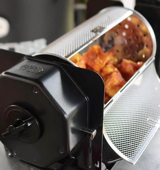Alt view image 2 of 7 - ROTO-Q 360 Basic Set + Basket Bundle (Black) | Universal Non-Electric, Cordless Rotisserie with Round Basket | Portable BBQ Rotisserie Kit for Grills, Ovens & Smokers