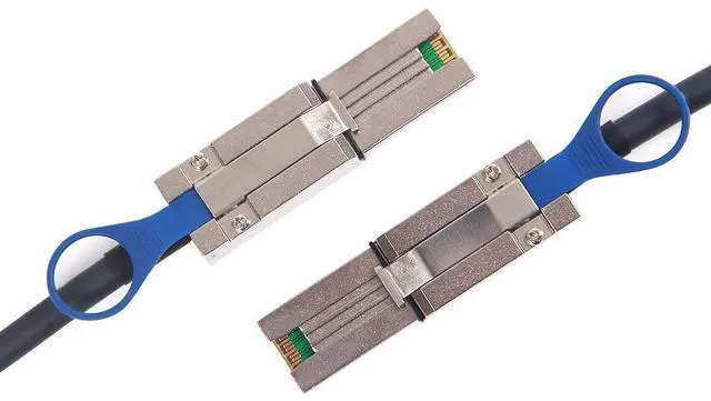 Alt view image 2 of 7 - SFF-8088 to SFF-8088 External Mini SAS HD Cable, 3G/6Gbps SAS2.0 26Pin Hybrid Cable Attached SCSI for Raid, DAS, and Servers, 100-Ohm, 0.5-m(1.6ft)