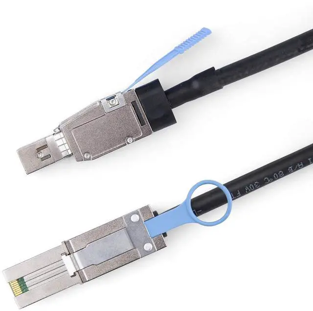 Main image of SFF-8644 to SFF-8088 Mini SAS HD Cable, 6Gbps External 26Pin SAS2.0 Hybrid Cable for RAID/Server/Data Center, 100-Ohm, 2m/6.6ft