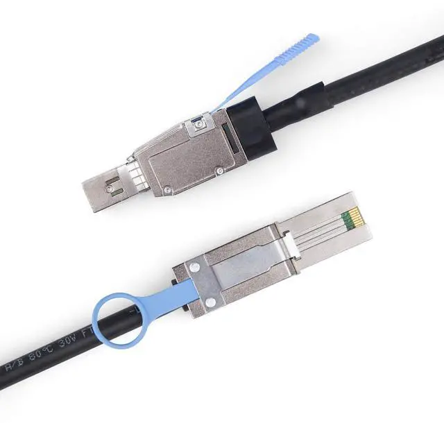 Alt view image 2 of 6 - SFF-8644 to SFF-8088 Mini SAS HD Cable, 6Gbps External 26Pin SAS2.0 Hybrid Cable for RAID/Server/Data Center, 100-Ohm, 2m/6.6ft