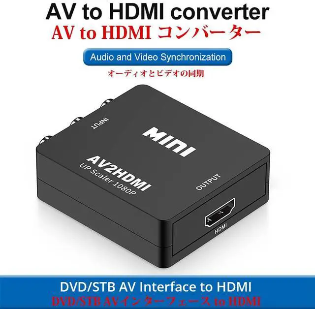 Alt view image 3 of 6 - AV to HDMI and RCA to HDMI Converters - Black, 1080p CVBS Composite Video Audio Adapter for TV, PS3, VHS, DVD, PC and Blu-Ray