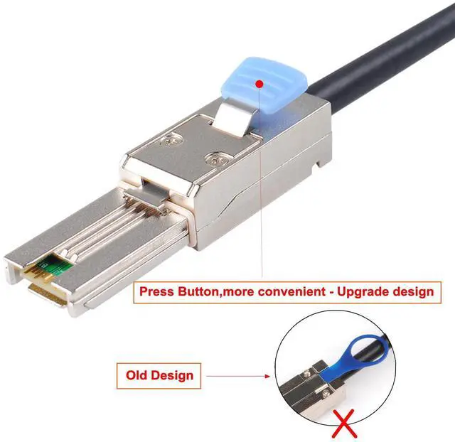 Alt view image 3 of 6 - Mini-SAS SFF-8088 26P to 4 X SAS SFF-8482 29 Pin with Power Cable 2 Meter 6.6FT