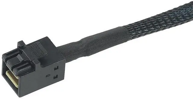 Alt view image 3 of 5 - HD Mini SAS (SFF-8643 Host) - 4X SATA 90 Degree (Target) Cable, SFF-8643 to 4X SATA Cable, SFF-8643 for Controller, 4 Sata Connect to Hard Drive  1M , 3.3feet