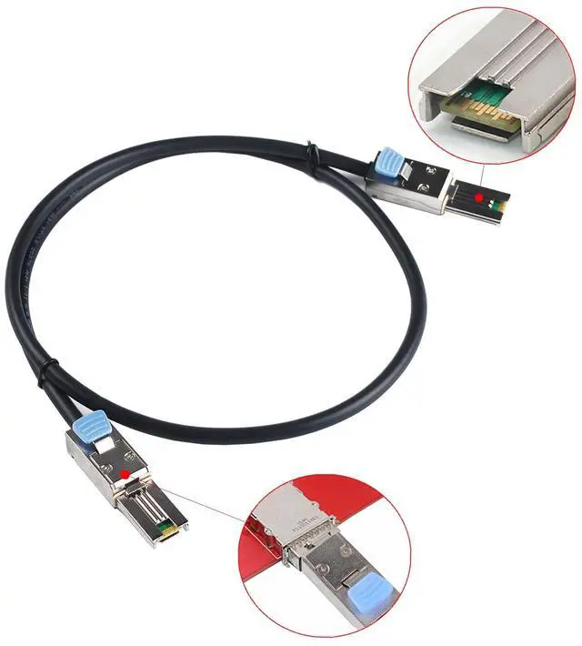 Alt view image 2 of 5 - External Mini SAS 26pin SFF-8088 Male to Mini SAS 26 SFF-8088 Male Cable 1M