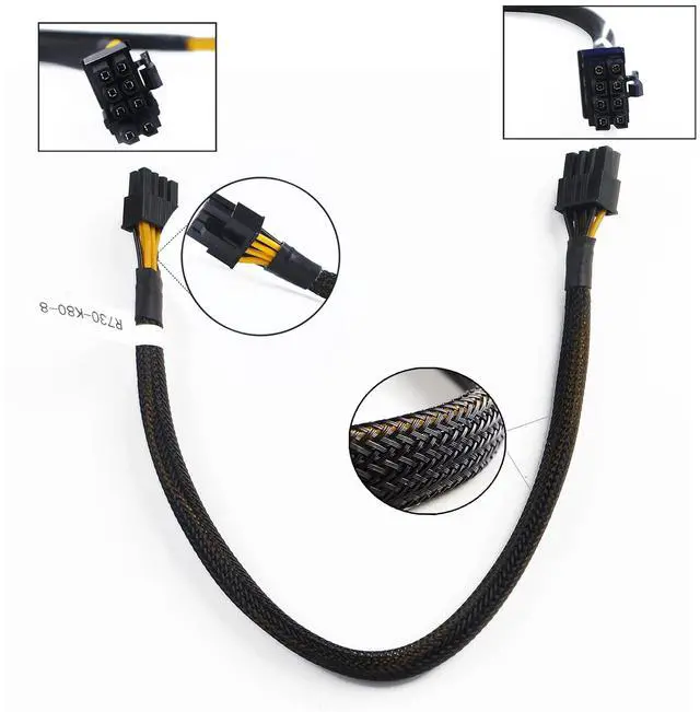 Alt view image 2 of 7 - Power Cable for D.ELL R730 8Pin to Nvidia K80 M40 M60 P40 P100 PCIE GPU 8Pin 35CM
