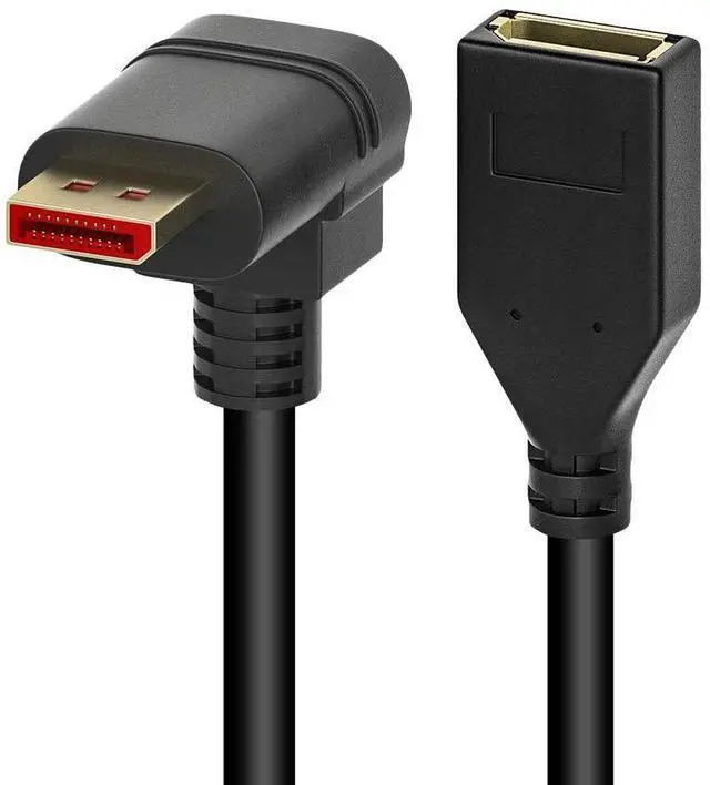 Main image of Vszerda 8K@60Hz 90 Degree Displayport 1.4 Extension Cable, Male to Female Right Angle DP 1.4 Cord Support 8k@60Hz, 4K@144hz 0.3M/1FT