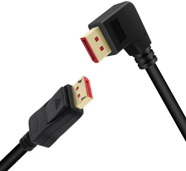 Alt view image 6 of 7 - Vszerda 8K@60Hz 90 Degree Displayport 1.4 Cable, Male to Male Right Angle DP 1.4 Cable Support 8K/60Hz, 4K/144Hz 6FT/1.8M