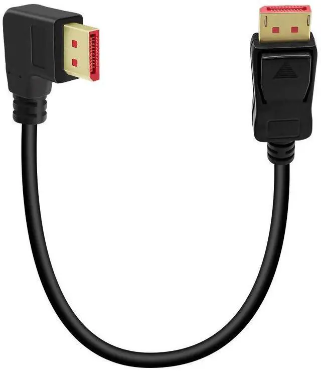 Alt view image 7 of 7 - Vszerda 8K@60Hz 90 Degree Displayport 1.4 Cable, Male to Male Right Angle DP 1.4 Cable Support 8K/60Hz, 4K/144Hz 6FT/1.8M