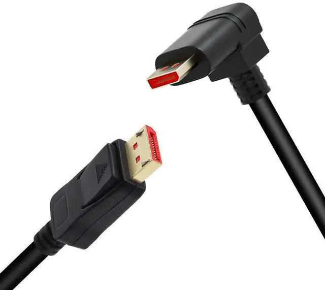 Alt view image 6 of 7 - Vszerda 8K@60Hz 90 Degree Right Angle DP 1.4 Cable, Male to Male Right Angled Displayport 1.4 Cable Cord 8K@60Hz, 4K@144Hz, 2K@165Hz, 1.8M/6FT