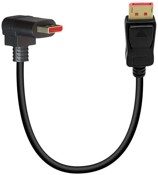 Alt view image 7 of 7 - Vszerda 8K@60Hz 90 Degree Right Angle DP 1.4 Cable, Male to Male Right Angled Displayport 1.4 Cable Cord 8K@60Hz, 4K@144Hz, 2K@165Hz, 1.8M/6FT