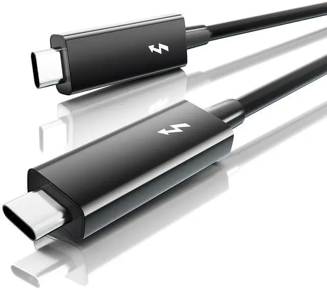 Main image of Vszerda Thunderbolt 3 Cable 2.3ft/0.7m, 5K/4K@60Hz, 40Gbps Data Transfer, 100W Charging, Short USB-C to USB C Cable, Ideal for Type-C MacBooks, Docking, Dell, iPad Air 4, Pro 2025