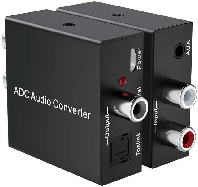 Main image of Analog to Digital Audio Converter Fits for RCA to Optical Coaxial, R/L or 3.5mm Jack AUX to Digital Coaxial & Toslink SPDIF Audio Converter Adapter for PS4 Xbox HDTV DVD Amplifier Speaker Soundbar
