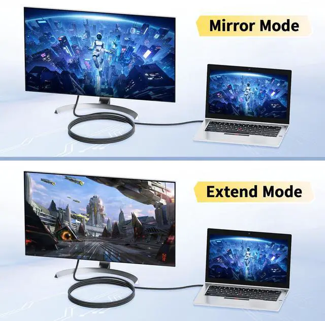 Alt view image 5 of 7 - Vszerda 4K 60Hz DisplayPort to HDMI Cable Adapter, 1.65FT/0.5M Short DP 1.2 to HDMI 1.4 Male UHD Cord, Braided Uni-Directional Cord for D.ell, NVIDIA, AMD, L.enovo, HP, Monitor, Projector, Desktop