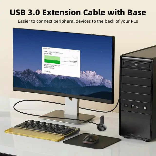 Alt view image 2 of 7 - USB 3.0 Extension Cable for Desktop, 5FT / 1.5m 5Gbps Dock Station Docking Cable, Type-A Male to Female Extension Cord for Flash Drive, Card Reader, Keyboard, Mouse, Laptop, Tablet, Webcam & More