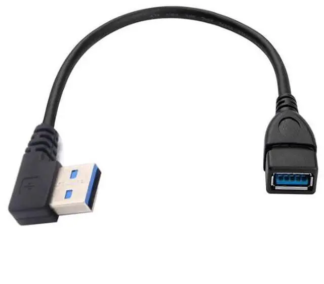 Alt view image 2 of 2 - Vszerda Flat Right Left Angle USB 3.0 Extension Cable 2 Pack, 90 Degree USB Type A Male to Female Super Fast 5Gbps Data Cord, Ideal for Laptop, TV, USB Disk, Mouse, Hard Disk, Webcam, 10 in / 25 CM