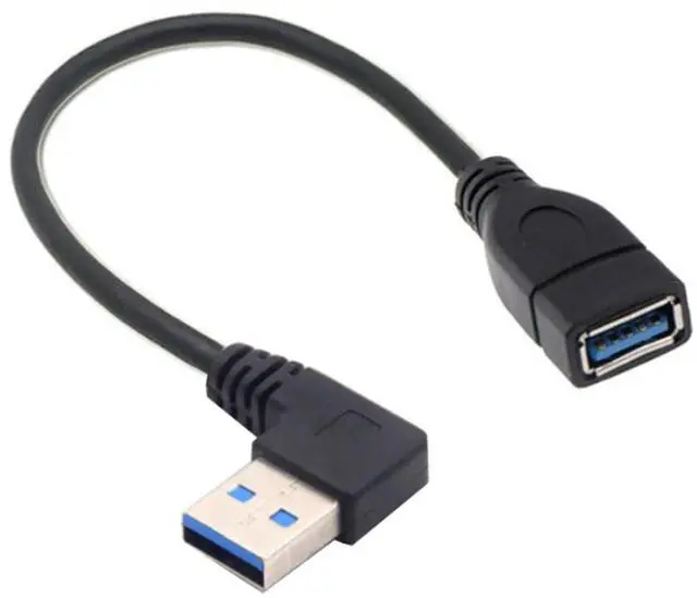 Main image of Vszerda Flat Right Left Angle USB 3.0 Extension Cable 2 Pack, 90 Degree USB Type A Male to Female Super Fast 5Gbps Data Cord, Ideal for Laptop, TV, USB Disk, Mouse, Hard Disk, Webcam, 10 in / 25 CM