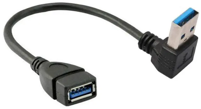 Alt view image 2 of 2 - 2PCS Short USB 3.0 Male to Female Extension Cable, Up and Down Angle 90 Degree USB Extender Adapter Cord for PC, Laptop, etc, 25CM, 10IN