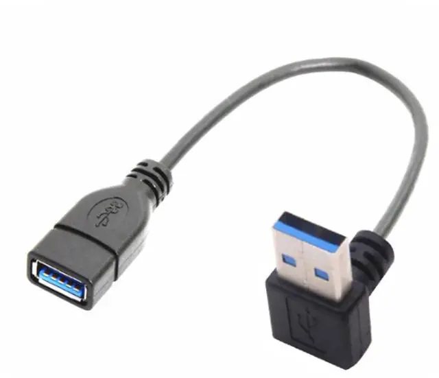 Main image of 2PCS Short USB 3.0 Male to Female Extension Cable, Up and Down Angle 90 Degree USB Extender Adapter Cord for PC, Laptop, etc, 25CM, 10IN