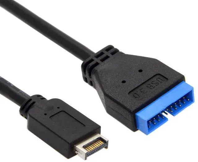 Alt view image 6 of 7 - Vszerda USB 3.0 19/20Pin to USB 3.1 Type-E Front Panel Header Motherboard Extension Cable Adapter 20cm