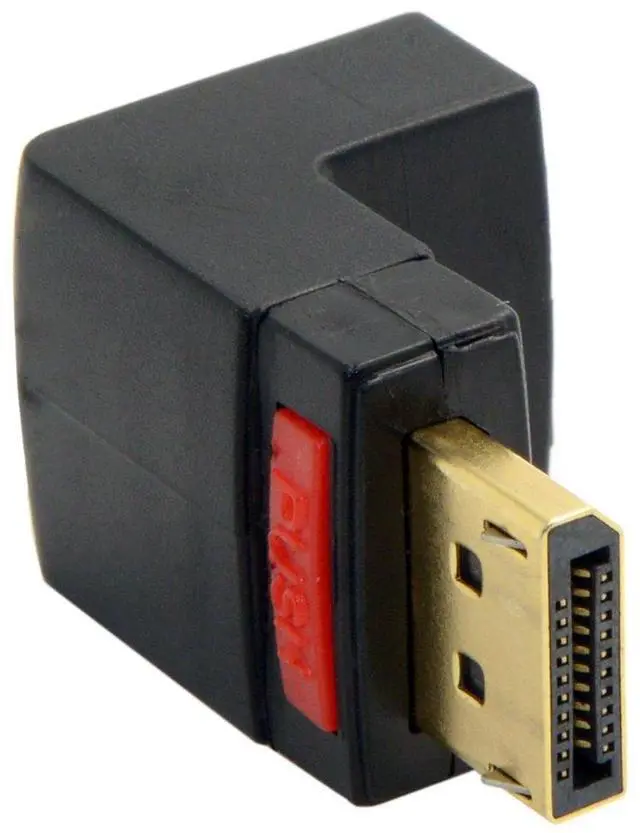 Alt view image 5 of 6 - Vszerda Down Angled 90 Degree DisplayPort Male to Female Extension Adapter 4K 60hz