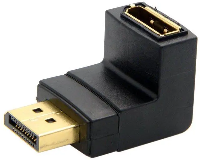 Alt view image 6 of 6 - Vszerda Down Angled 90 Degree DisplayPort Male to Female Extension Adapter 4K 60hz