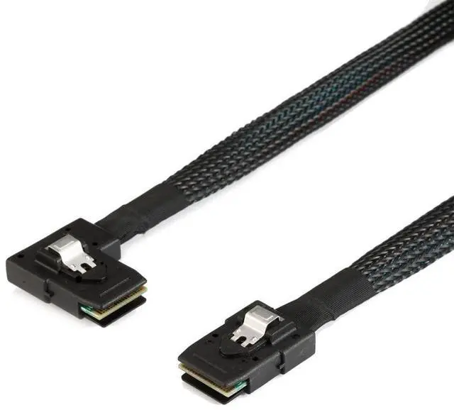 Main image of Vszerda 80cm Ultra Slim Flat Left Angled 90 Degree Mini SAS 36pin SFF-8087 to 8087 Data Raid Cable