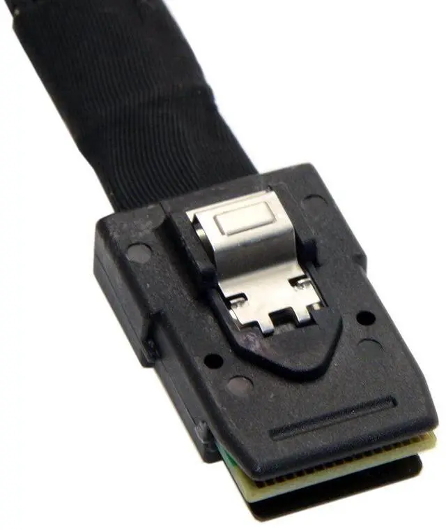 Alt view image 7 of 7 - Vszerda 80cm Ultra Slim Flat Left Angled 90 Degree Mini SAS 36pin SFF-8087 to 8087 Data Raid Cable